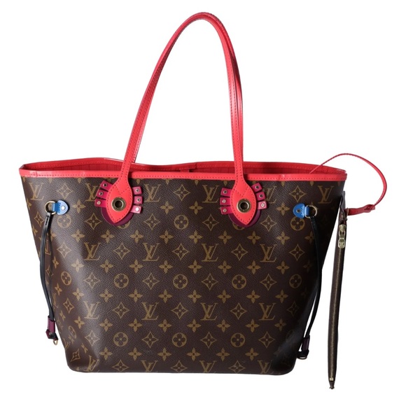 Louis Vuitton Tote Bag Neverfull MM Tote Flamingo M41663 Monogram Canvas + Pouch - Picture 9 of 15